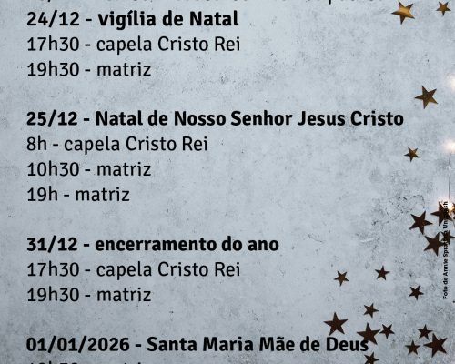 Celebrações de final de ano 2025